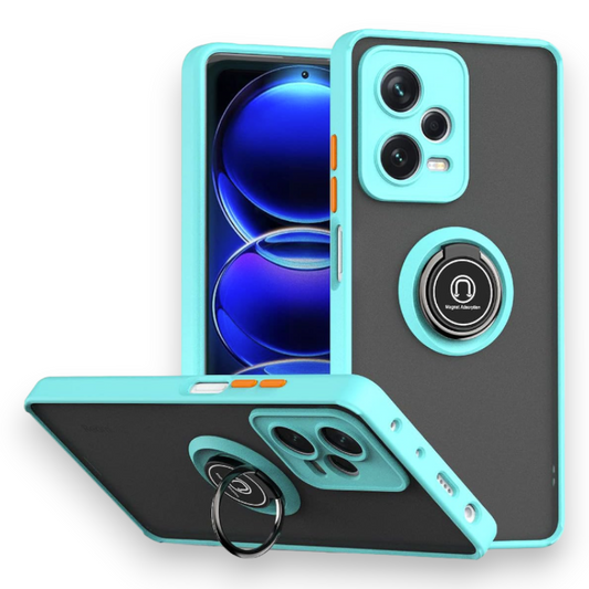 Ovitek "360° ring" za Xiaomi Poco X5 Pro – Infostyle – Svetlo modra / PC + TPU silikon