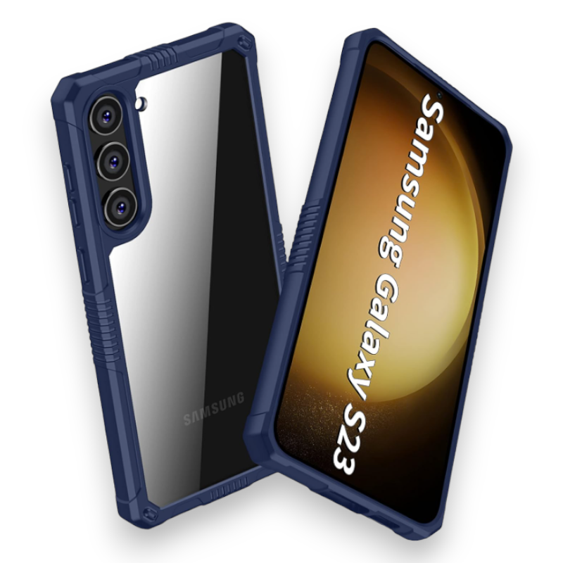 Ovitek "Quikbee Airbag" za Samsung Galaxy S23 – Temno modra / PC + TPU silikon