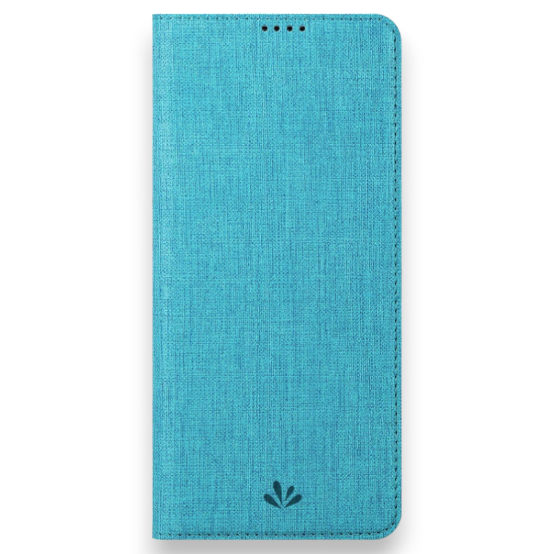 Preklopna torbica "Foluu Folio" za Motorola Edge 30 Pro /Edge x30/Edge Plus 2022 – Svetlo modra / Ekološko usnje + TPU s