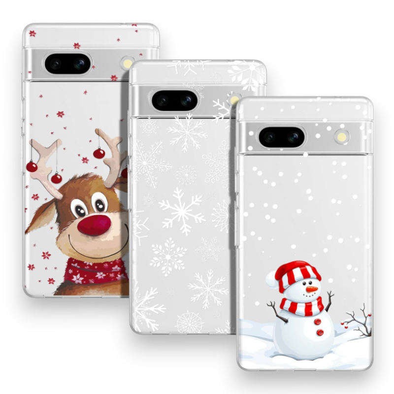 Silikonski ovitek "Xmas vibe" za Google Pixel 7 – Infostyle – Prozorna / TPU silikon / Jelen