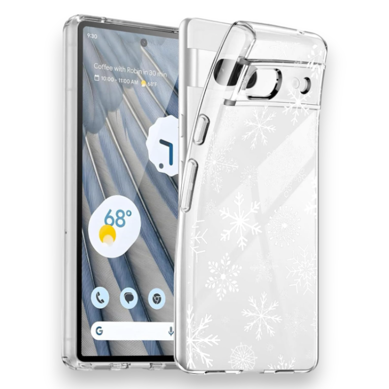 Silikonski ovitek "Xmas vibe" za Google Pixel 7 – Infostyle – Prozorna / TPU silikon / Snežinka