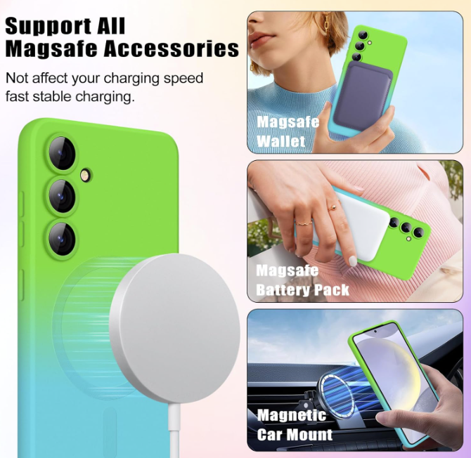 Silikonski ovitek "Rainbow Mag" s tehnologijo MagSafe za Samsung Galaxy S24 Plus – Infostyle