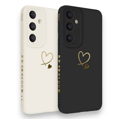 Silikonski ovitek "Golden Heart" za Samsung Galaxy S24 Plus – Infostyle – Črna / TPU silikon