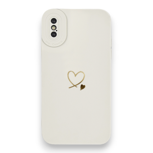 Silikonski ovitek "Golden Heart" za iPhone XS Max – Infostyle – Bež / TPU silikon
