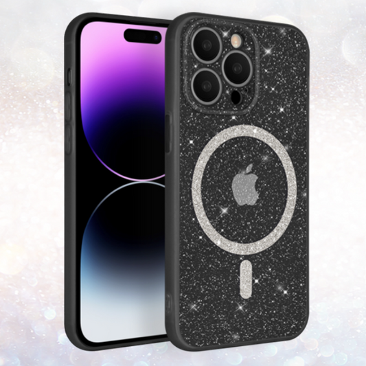 Ovitek "Glitter MagSafe" za iPhone 14 Pro – Infostyle – Črna / PC + TPU silikon