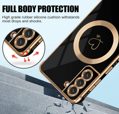 Silikonski ovitek "Golden Heart MagSafe" za Samsung Galaxy S21 – Infostyle