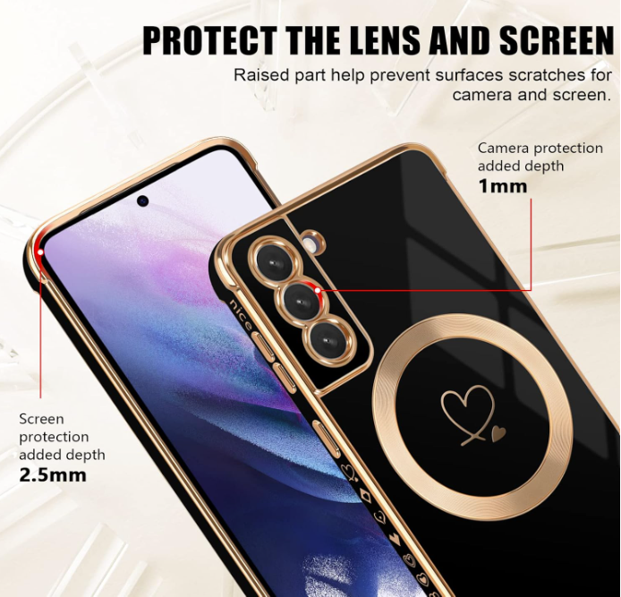 Silikonski ovitek "Golden Heart MagSafe" za Samsung Galaxy S21 – Infostyle