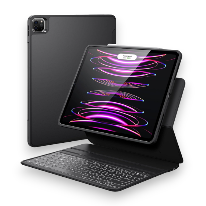 Preklopna torbica s tipkovnico za tablični računalnik Apple iPad Pro 12.9" 2022/2021 – ESR – Črna