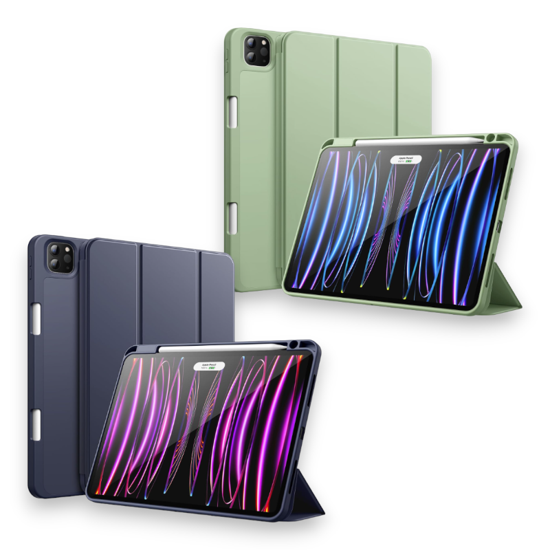 Preklopna torbica za tablični računalnik Apple iPad Pro 11" (2020/2021/2022) z držalom za pisalo – JETech – Temno modra 