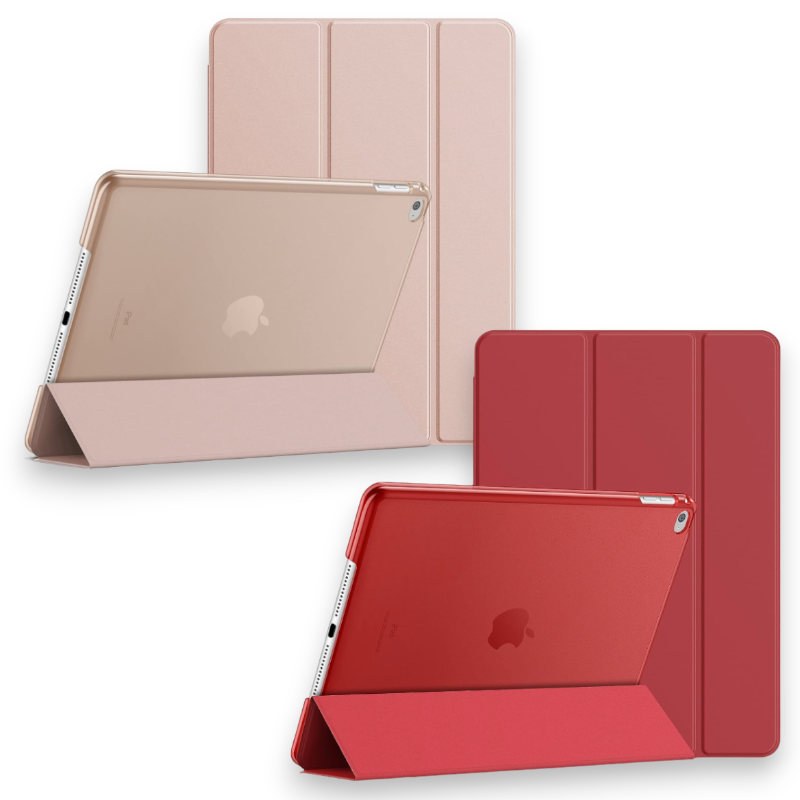 Preklopna torbica "Translucent" za tablični računalnik Apple iPad Air 2 – JETech – Rdeča / PC + mikrovlakna
