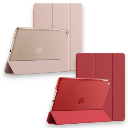 Preklopna torbica "Translucent" za tablični računalnik Apple iPad Air 2 – JETech – Rdeča / PC + mikrovlakna