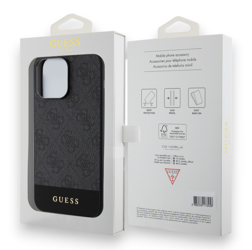 Ovitek Guess "Stripe MagSafe" za iPhone 15 Pro Max (GUHMP15XG4GLGR)
