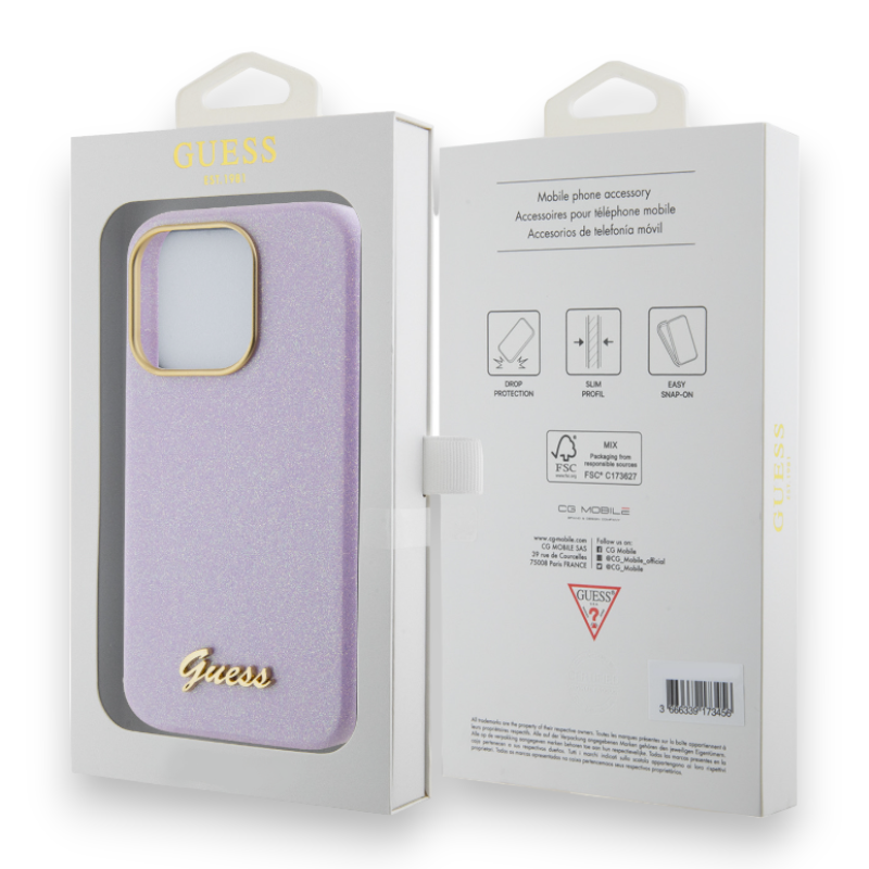 Ovitek Guess "Full Glitter" za iPhone 15 Pro (GUHCP15LPGMCSL)