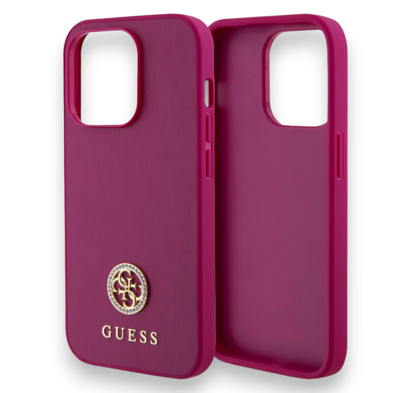 Ovitek Guess "Strass Metal Logo" za iPhone 15 Pro Max (GUHCP15XPS4DGPP)