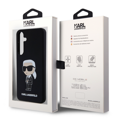 Silikonski ovitek Karl Lagerfeld "Liquid Silicone Choupette" za Samsung Galaxy S24 (KLHCS24SSNIKBCK)