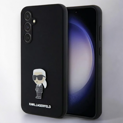 Silikonski ovitek Karl Lagerfeld "Metal Ikonik" za Samsung Galaxy S23 Fe (KLHCS23FEMHKNPK) – Črna / TPU silikon