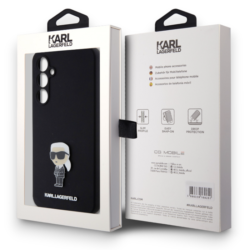 Silikonski ovitek Karl Lagerfeld "Metal Ikonik" za Samsung Galaxy S23 Fe (KLHCS23FEMHKNPK)
