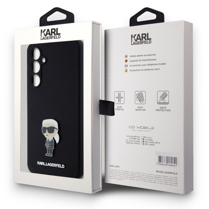 Silikonski ovitek Karl Lagerfeld "Metal Ikonik" za Samsung Galaxy S23 Fe (KLHCS23FEMHKNPK)