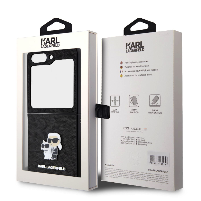 Ovitek Karl Lagerfeld "Metal Ikonik Karl & Chopuette" za Samsung Galaxy Z Flip 5 (KLHCZF5SAKCNPK)