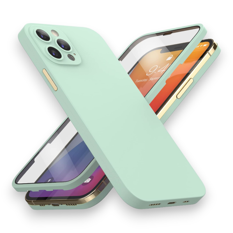 Ovitek "Eastcoo 360° " za iPhone 12 – Infostyle – Svetlo zelena / PC + TPU silikon