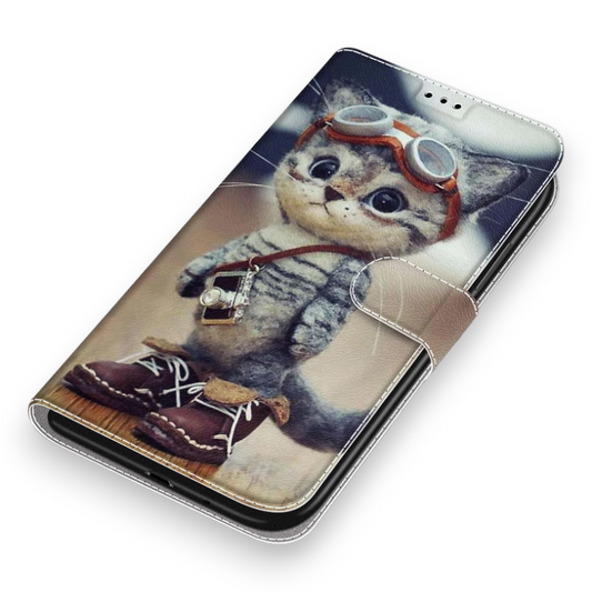 Preklopna torbica "Puss in Boots" za Sony Xperia 1 IV – Infostyle – Rjava / Umetno usnje + TPU silikon