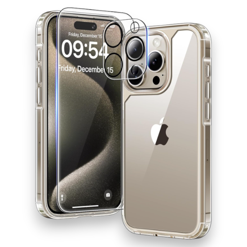 Zaščitno steklo + zaščita za kamero "Tauri protection" za iPhone 15 Pro Max
