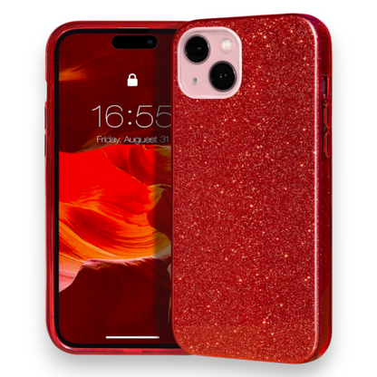 Ovitek "MATEPROX Glitter" za iPhone 15 Pro – Rdeča / TPU silikon