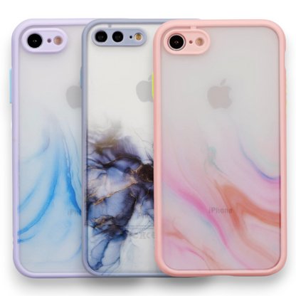 Ovitek "Transparent Marble" za iPhone 7 Plus/ 8 Plus – Infostyle – Vijolična / PC + TPU silikon