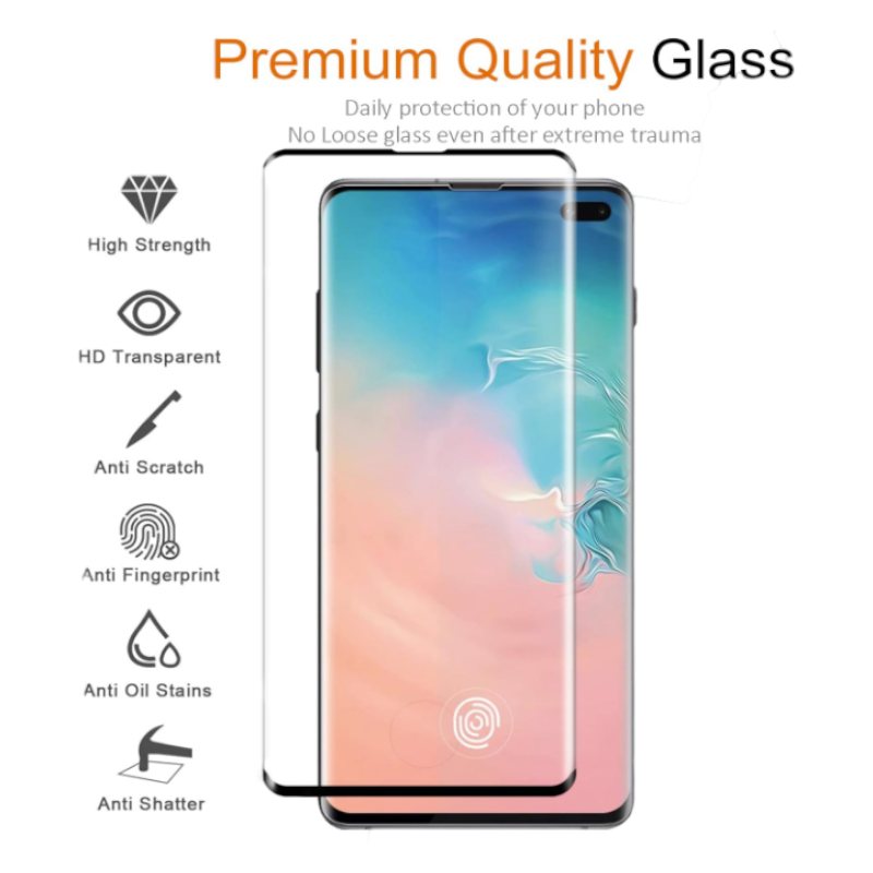 Zaščitno steklo "Classic Black" za Samsung Galaxy S10 Plus (2 kosa) – Infostyle