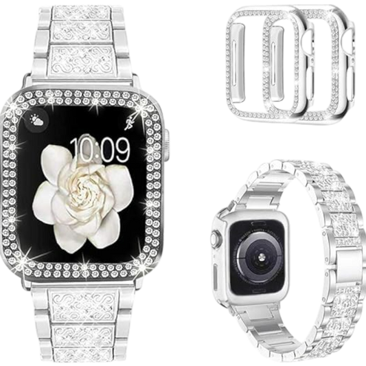 Pašček in ovitek ''Glitter'' za Apple Watch Series SE 2, SE 6/5/4, 44mm – Infostyle – Kovina