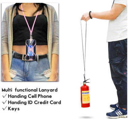 2v1 silikonski pašček za telefon z odstranljivo vrvico – univerzalno držalo za pametne telefone (4.5–6.5”) – Infostyle