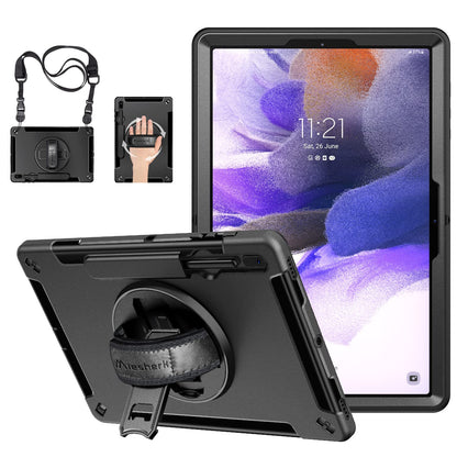 Robusten Ovitek za Samsung Galaxy Tab S7 FE 12.4" / Tab S7 Plus – 3-Slojna Zaščita z Vrtljivim Stojalom