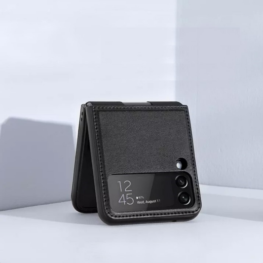 Ovitek "QIN" iz veganskega usnja za Samsung Galaxy Z Flip 3 5G - črna – Nillkin – Črna / Vegansko usnje