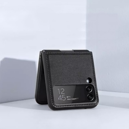 Ovitek "QIN" iz veganskega usnja za Samsung Galaxy Z Flip 4 5G - črna – Nillkin – Črna / Vegansko usnje