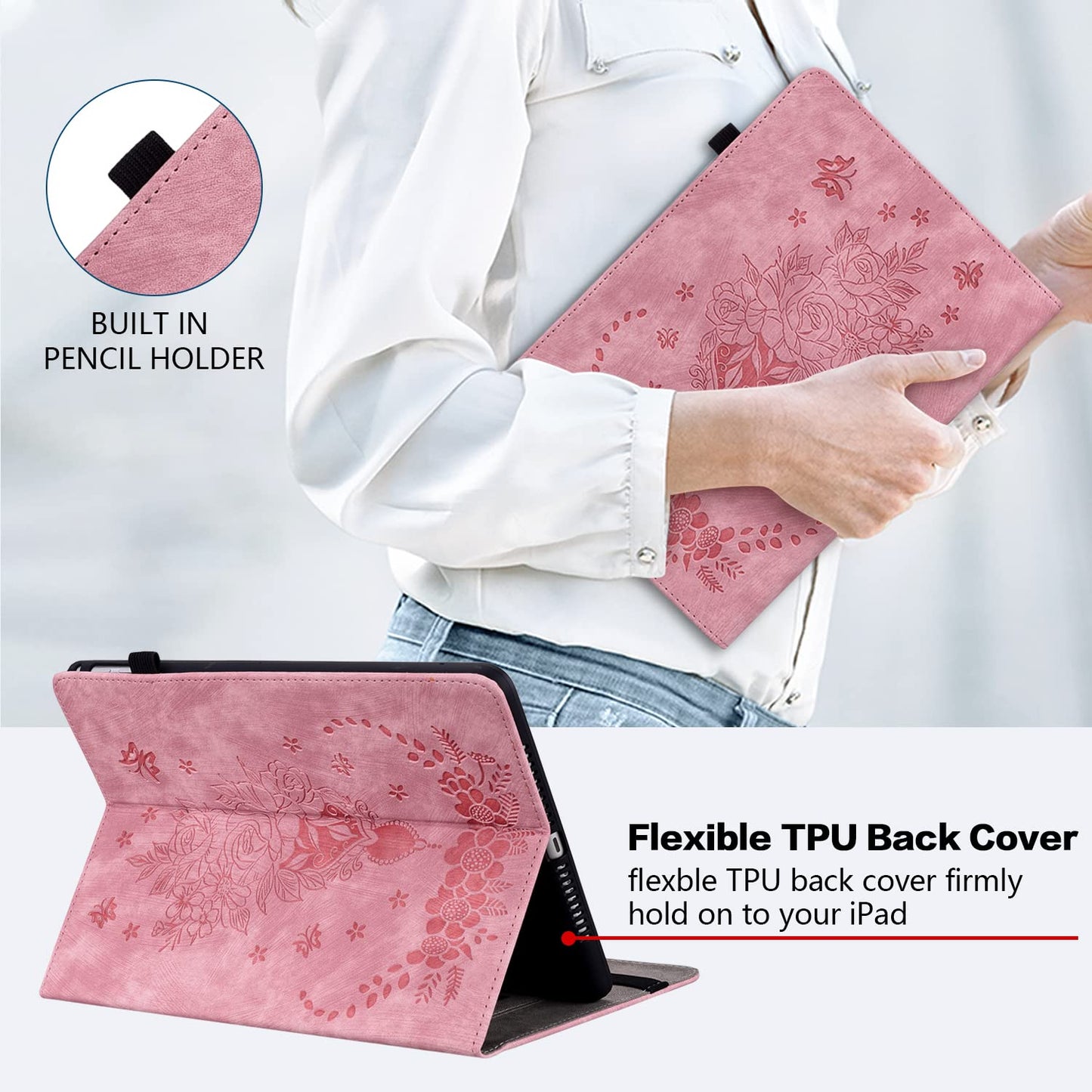 Preklopni ovitek za Honor Pad 8 12" roza | Stojalo in držalo za pisalo