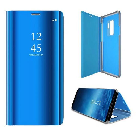 Zrcalni ovitek za Samsung Galaxy S9 – eleganten mirror flip zaščitni ovitek z ogledalnim pokrovom, moder