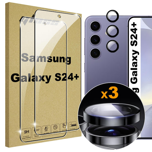 Lemxiee zaštitno staklo 9H za Samsung Galaxy S24 Plus + zaštita kamere (2+3 kom)