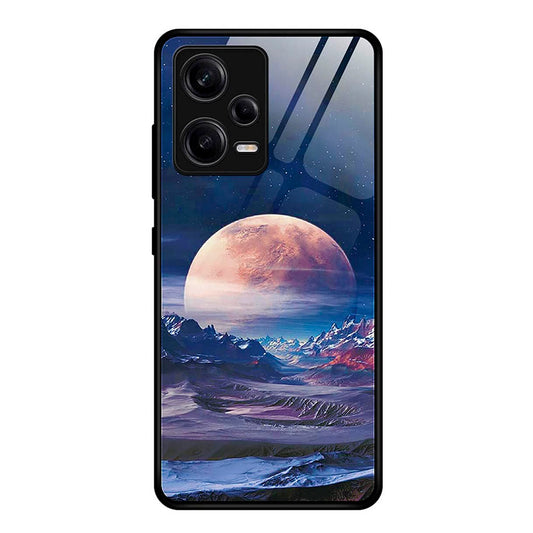 HAOYE ovitek za Xiaomi Redmi Note 12 5G / POCO X5 5G – kaljeno steklo, “Skrivnostna luna”