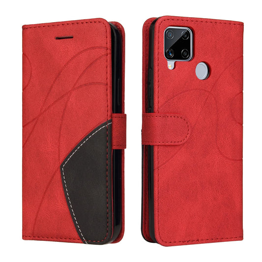 Preklopna torbica Oppo Realme C15 / C12 / C25 s režami za kartice rdeča
