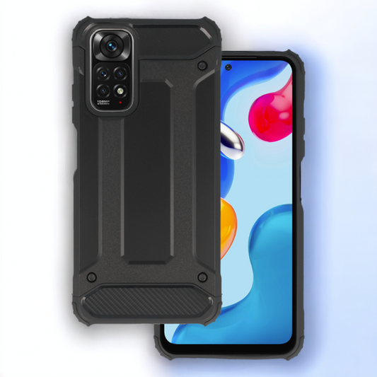 Silikonski ovitek "armor carbon" za Xiaomi Redmi Note 11 - Črna – Infostyle – Črna / PC + TPU silikon