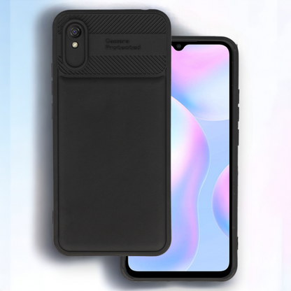Silikonski ovitek "Camera Protected" za Xiaomi Redmi 9A - črna – Infostyle – Črna / TPU silikon