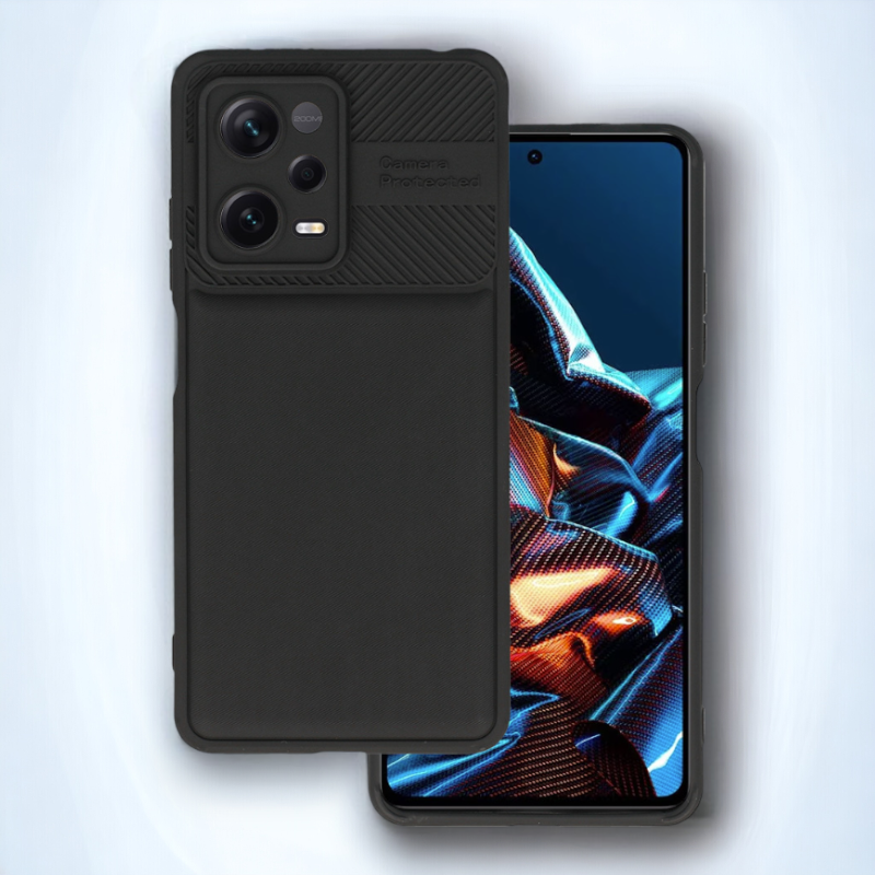 Silikonski ovitek "Camera Protected" za Xiaomi Redmi Note 12 Pro 5G - črna – Infostyle – Črna / TPU silikon