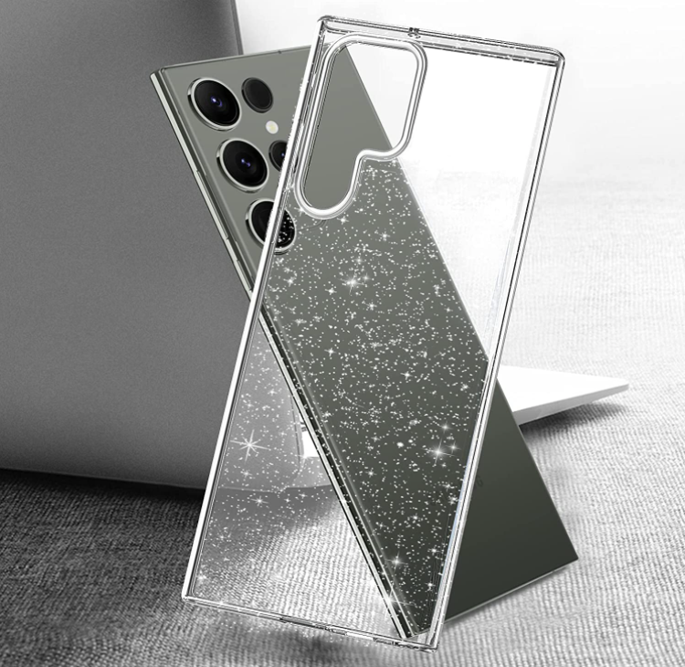 Silikonski ovitek "Crystal Glitter" za Samsung Galaxy S23 Ultra - Srebrna – Infostyle – Srebrna / TPU silikon