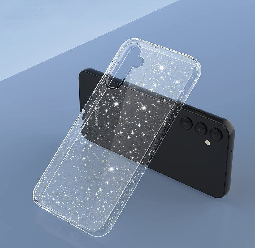 Silikonski ovitek "Crystal Glitter" za Samsung Galaxy A14 – Infostyle – Srebrna / TPU silikon