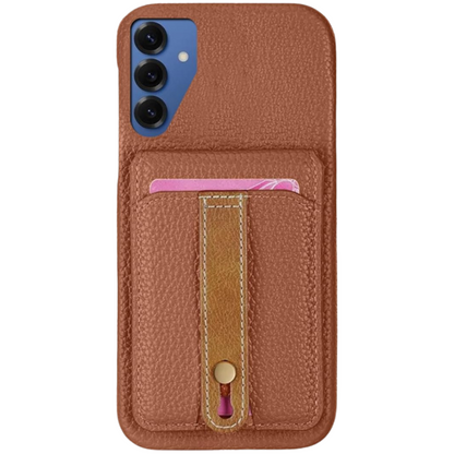 Kožna futrola za Samsung Galaxy S25 Plus – držač kartice, smeđa
