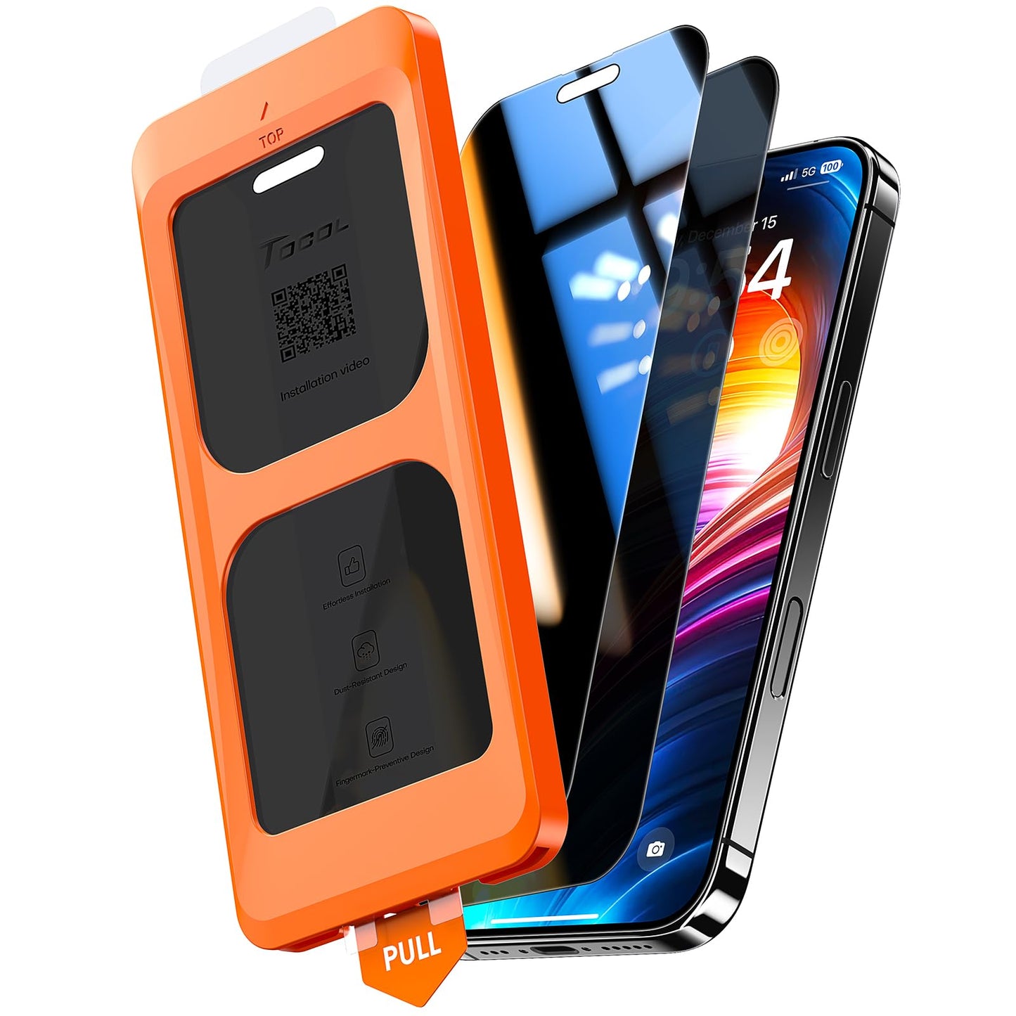 TOCOLprivacystekloza iPhone16/15Plus6,7"-anti-spy