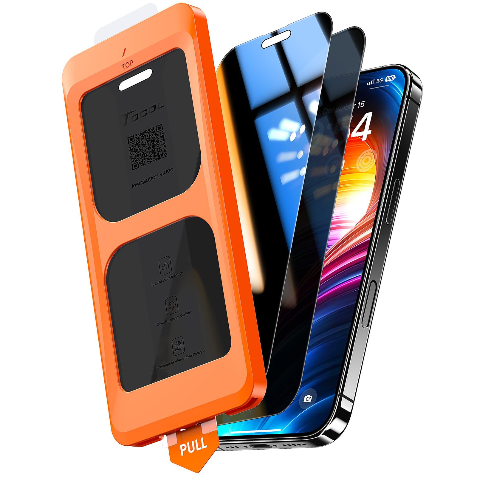 TOCOLprivacystekloza iPhone16/15Plus6,7"-anti-spy