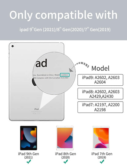 Ovitek za iPad 10.2 (9./8./7. Generacija) z Držalom za Pisalo, Samodejno Prebujanje/Spanje, Roza Vzorec Duhca