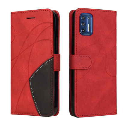 Preklopna torbica za Motorola Moto G9 Plus z režami za kartice rdeča