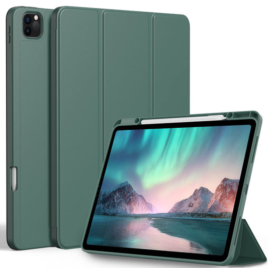 EasyAcc torbica za iPad Pro 12.9 (2018–2022) – držač za Pencil, TPU zaštita, stalak, tamnozelena
